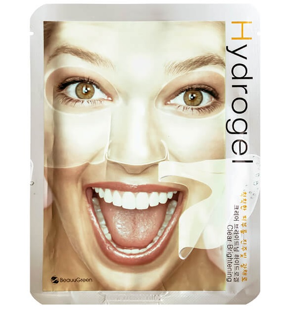 Осветляющая гидрогелевая маска для лица с арбутином и коллагеном BeauuGreen Hydrogel Clear Brightening Mask