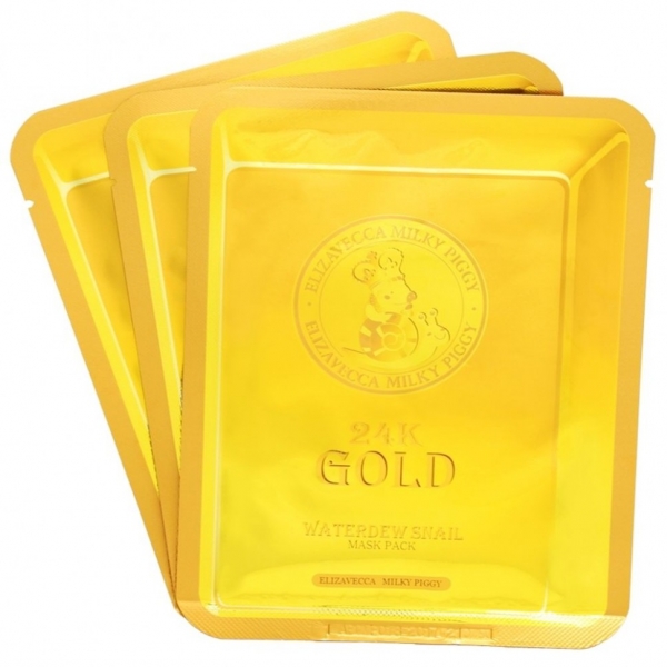 Маска для лица улиточная ELIZAVECCA 24k Gold Water Dew Snail 25гр