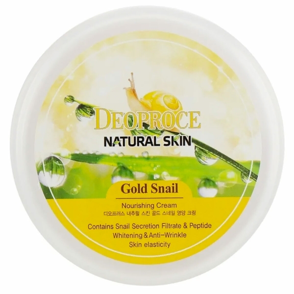 DEOPROCE Natural Skin Gold Snail Nourishing Cream  Крем для лица и тела с муцином золотой улитки 100г