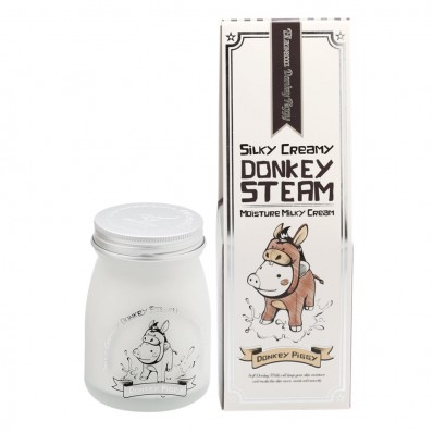 ELIZAVECCA Крем паровой с ослинным молоком Silky Creamy Donkey Steam Moisture Milky Cream 100 мл