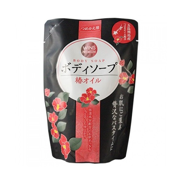 Премиальное крем-мыло для тела с маслом камелии Wins Camellia oil body soap мягкая упаковка 400 мл