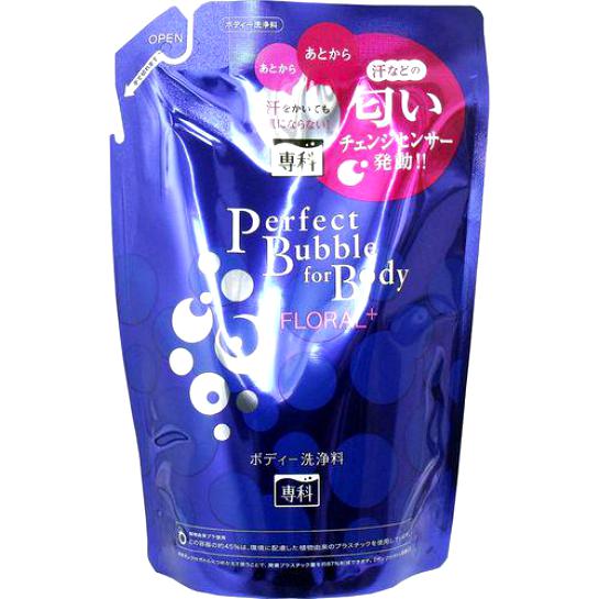 SHISEIDO SENKA Perfect Bubble Дезодорирующий гель для душа с эффектом увлажнения с гиалуроновой кислотой с цветочным ароматом 350 мл