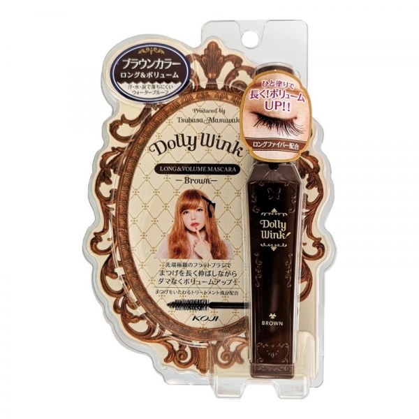 Тушь для ресниц (удлинение + объем, влагостойкая) KOJI Dolly Wink Long&Volume Mascara, цвет коричневый
