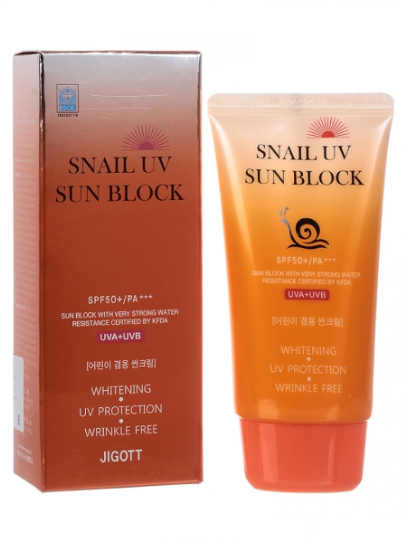 JIGOTT SNAIL UV SUN BLOCK CREAM Крем солнцезащитный SPF50 PA+++ 70мл
