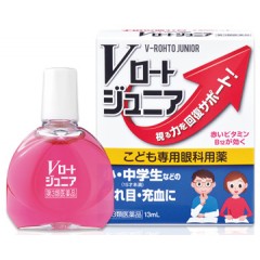 Японские капли для глаз Rohto Junior для школьников и студентов от усталости и сухости с витаминами и аминокислотами