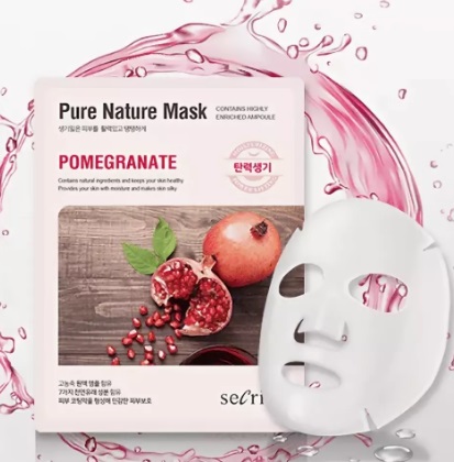 Маска для лица тканевая ANSKIN Secriss Pure Nature Mask Pack-Pomeganate 25 мл