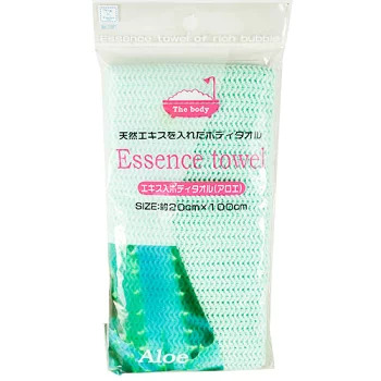 Kokubo Kogyosho Мочалка полотенце для тела с экстрактом алоэ 20 х 100 см