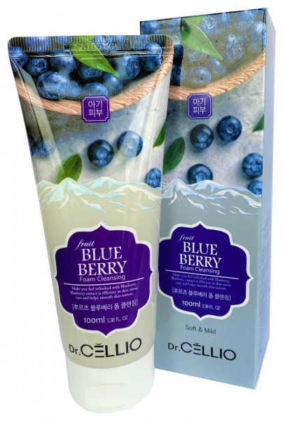Пенка для умывания с экстрактом черники Dr. Cellio G70 Fruit Blueberry Foam Cleansing, 100 мл
