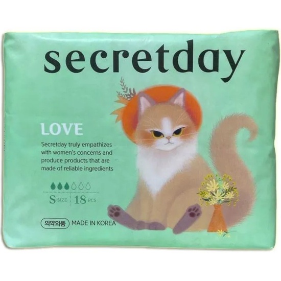 Ультратонкие дышащие прокладки Secret Day Love S Size 21 см