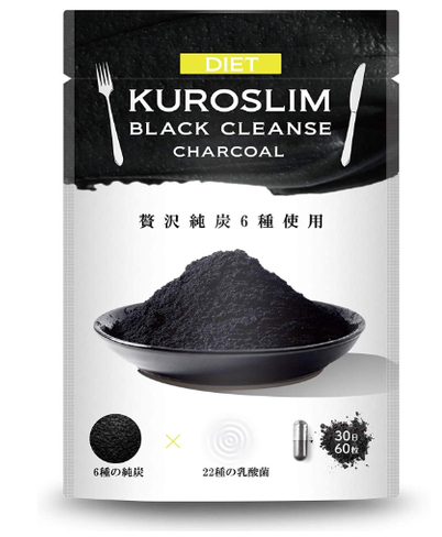 KUROSLIM Black Cleance Charcoal Угольная очищающая детокс-диета с молочнокислыми бактериями № 60