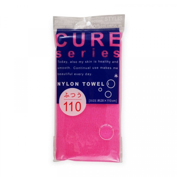 OHE Cure Nylon Towel Мочалка для тела средней жесткости розовая 110 см