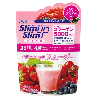 ASAHI Slim Up Slim Протеиновый коктейль ягодный смузи с коллагеном и гиалуроновой кислотой 360 гр