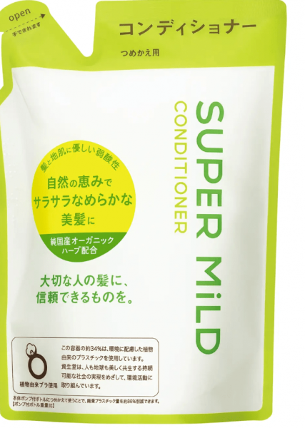 Shiseido Super Mild Мягкий кондиционер для волос с ароматом трав мягкая упаковка, 400 мл