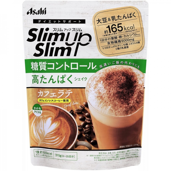 Asahi Slim Up Slim Японский шейк латте с высоким содержанием белка 315 гр