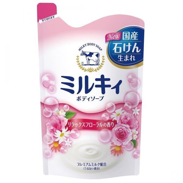 Молочное увлажняющее жидкое мыло для тела с цветочным ароматом COW Milky Body Soap (мягкая упаковка) 400 мл /16