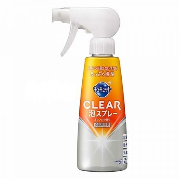 KAO CuCute clear bubble spray оrange Спрей-пенка для мытья посуды с ароматом апельсина 300 мл