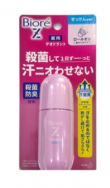 KAO Biore Z Deodorant Дезодорант-антиперспирант с антибактериальным эффектом роликовый, с ароматом свежести, 40мл