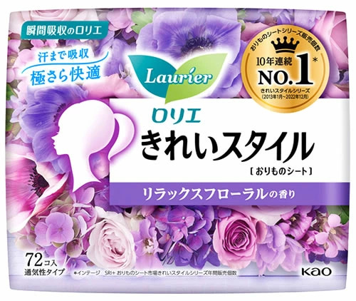 KAO Laurier Beautiful Style Ежедневные гигиенические прокладки с ароматом цветов 72 шт
