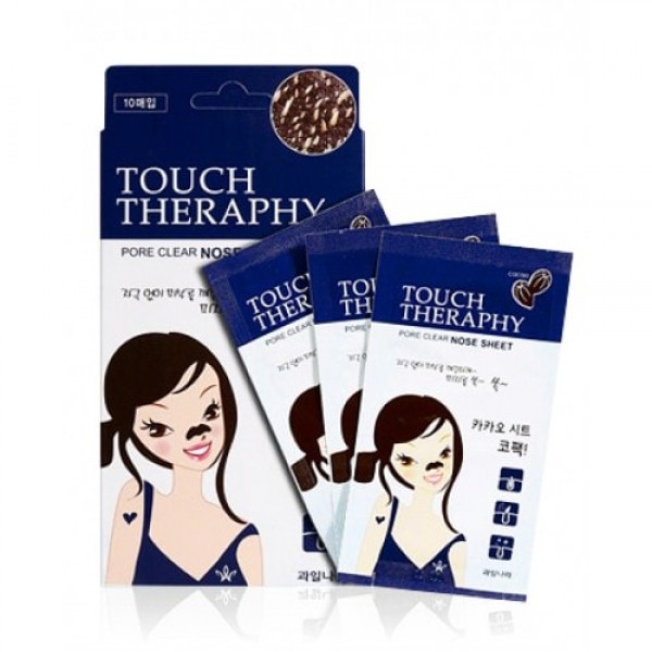 Патчи очищающие для носа Welcos Touch Therapy Cacao Pore Clear Nose Sheet 10 шт