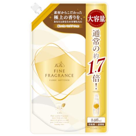 FaFa Fine Fragrance Ciel Антистатический кондиционер для белья с прохладным ароматом белых цветов 840 мл мягкая упаковка с крышкой