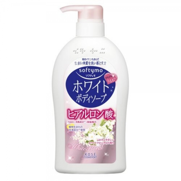 Жидкое мыло для тела с гиалуроновой кислотой, с мягким цветочным ароматом, Softymo White Body Soap Hyaluronic Acid, KOSE COSMEPORT 600 мл