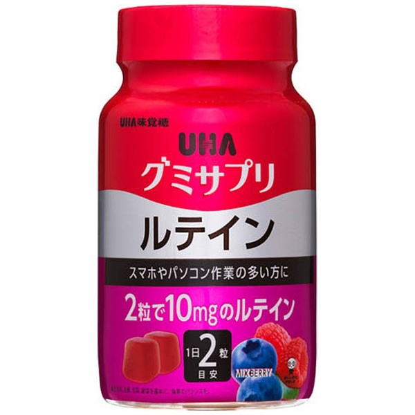 UHA Gummy Supple Lutein жевательные витамины для глаз с лютеином и черникой со вкусом ягод № 60