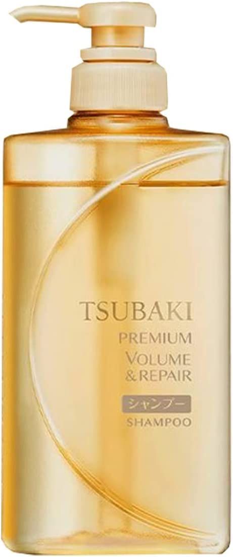 Shiseido Tsubaki Premium Volume Repair Шампунь для восстановления и придания объема волосам, с маслом камелии, цветочно-фруктовый аромат, 490 мл