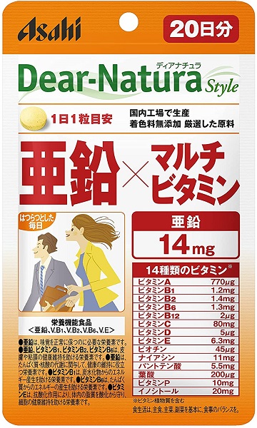 Asahi Dear-Natura Комплекс мультивитаминов с цинком 20 таблеток