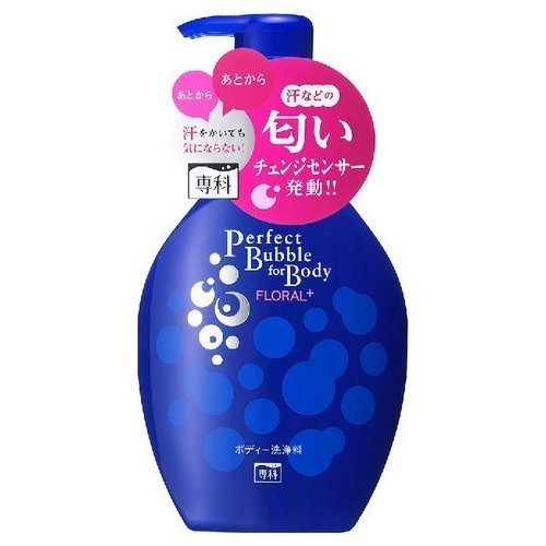 SHISEIDO SENKA Perfect Bubble Дезодорирующий гель для душа с эффектом увлажнения с гиалуроновой кислотой с цветочным ароматом 500 мл
