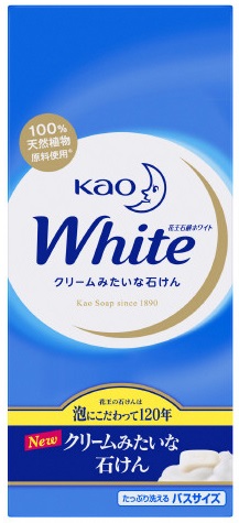 KAO White Normal Кусковое крем-мыло со скваланом с ароматом белых цветов 6 * 85 гр