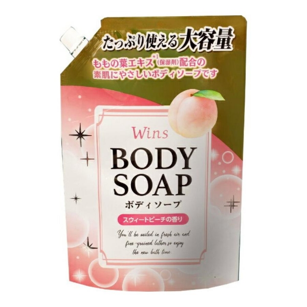 Wins Body Soap Peach Крем-мыло для тела с экстрактом листьев персика 900 мл