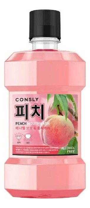 CONSLY Ополаскиватель для полости рта с ксилитом и вкусом персика Mouthwash With Xylitol And Peach 250 мл