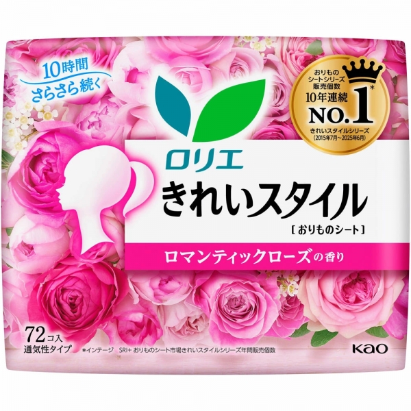 KAO Laurier Beautiful Style Ежедневные гигиенические прокладки с ароматом розы 72 шт