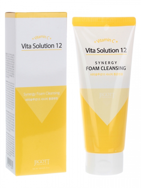Jigott Vita Solution 12 Synergy Foam Cleansing Тонизирующая пенка для умывания 180мл