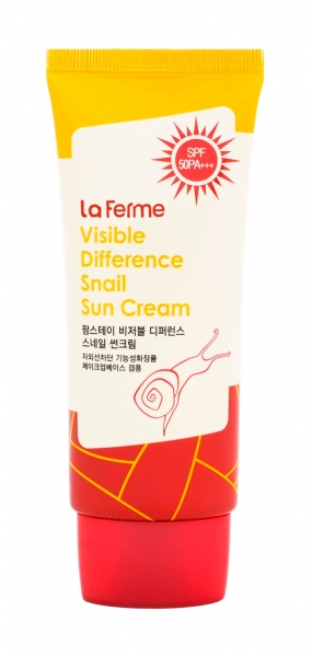 FarmStay Visible LA FERME  Difference Snail Sun Cream SPF50+/PA+++ Солнцезащитный крем с муцином улитки 70г