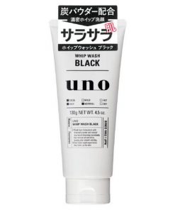 Shiseido UNO Освежающая чёрная мужская пенка для умывания на основе натуральной глины с древесным углём и цитрусовым ароматом 130 г