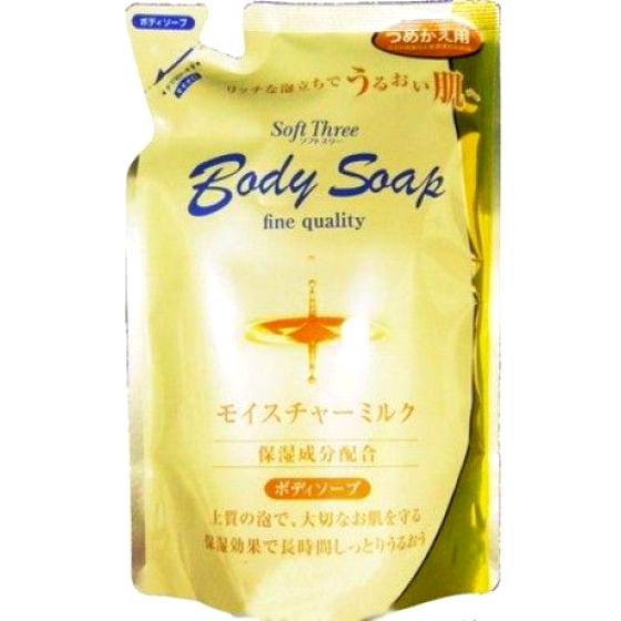 Интенсивно увлажняющий гель для душа Mitsuei Soft Three с молочными протеинами (мягкая экономичная упаковка), 400 мл, 1/20
