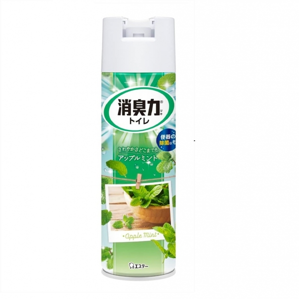 Освежитель воздуха для туалета SHOSHU RIKI аэрозоль для туалета с антибактериальным эффектом Мята и Яблоко 365 мл