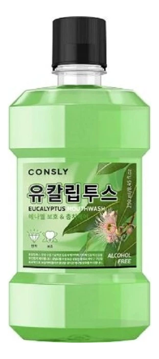 CONSLY Ополаскиватель для полости рта с ксилитом и вкусом эвкалипта Mouthwash With Xylitol And Eucalyptus 250мл