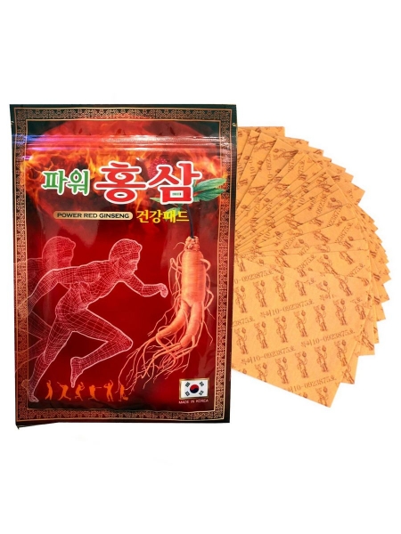 Daejeon Power Red Ginseng Pad Пластырь с красным женьшенем для мышц и суставов