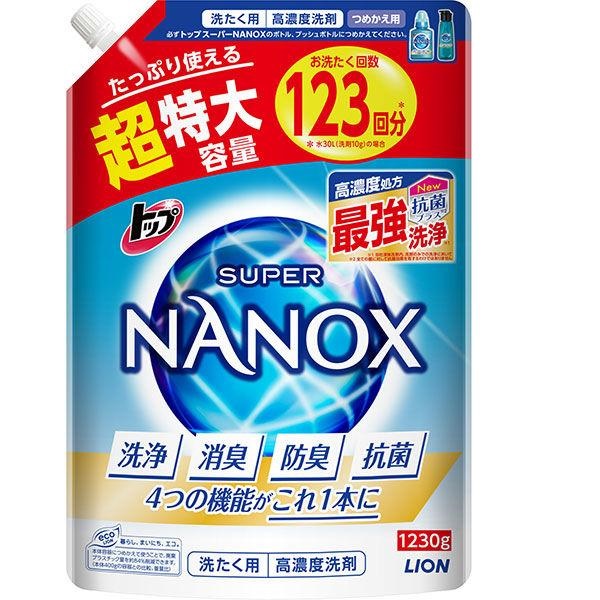 Гель для стирки TOP Super NANOX концентрат 1230 г, мягкая упаковка с крышкой