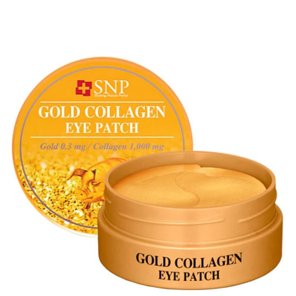 Патчи для век SNP Gold Collagen Eye Patch Гидрогелевые патчи для глаз с коллагеном и частицами золота 60 шт