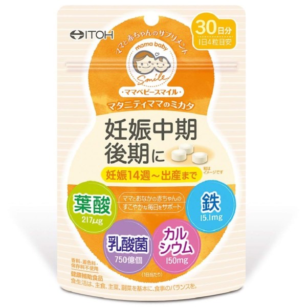 ITOH Mom Baby Smile Mikata Витамины для беременных во II-III триместре 120 штук на 30 дней