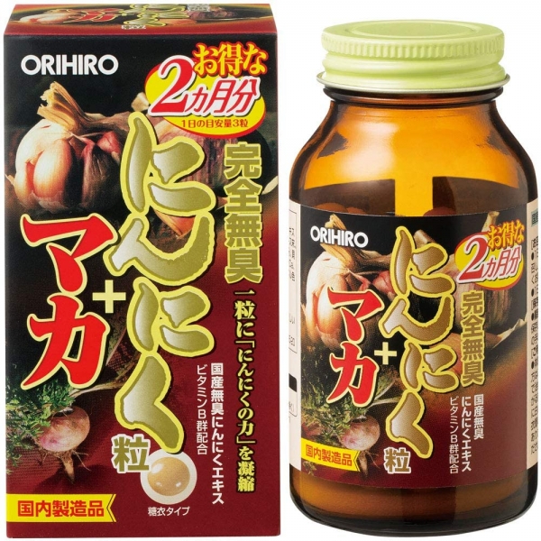 ORIHIRO Чёрный чеснок и мака для повышения иммунитета 180 шт на 60 дней