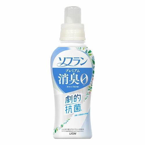 LION Soflan Premium Deodorizer Zero-Ø - Кондиционер для белья натуральный аромат луговых трав 510 мл