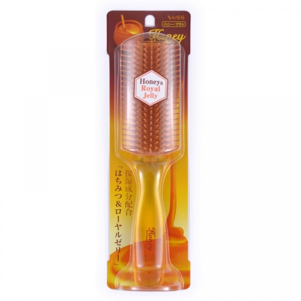 Щетка массажная VESS Honey Brush для увлажнения и придания блеска волосам с мёдом и маточным молочком пчел
