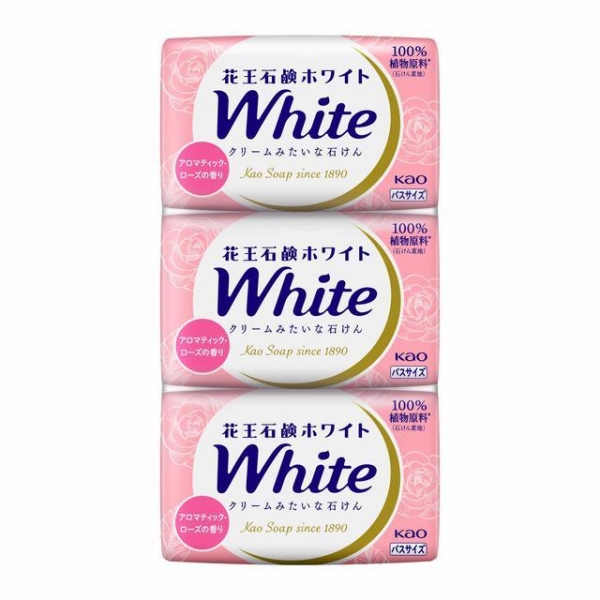 KAO White Натуральное увлажняющее туалетное мыло со скваланом роскошный аромат роз
