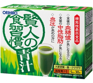 ORIHIRO Green Juice Аодзиру из листьев ячменя, шелковицы и бамбука с с изомальтодекстрином № 30