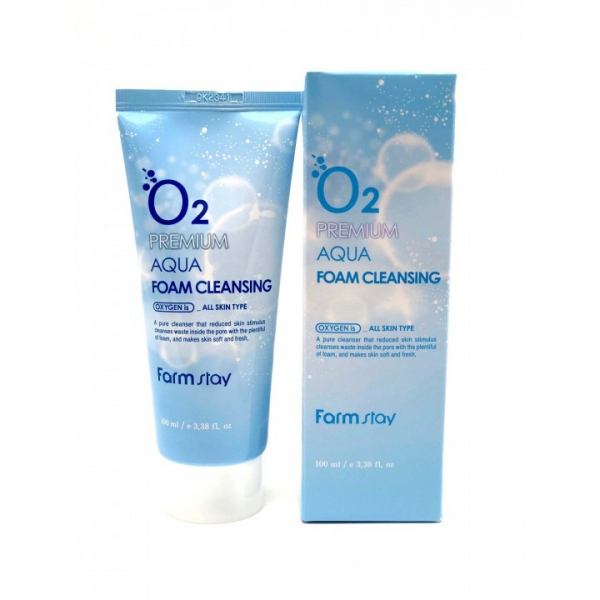Кислородная пенка для очищения кожи Farmstay O2 Premium Aqua Foam Cleansing 100 мл