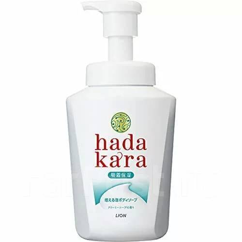 Lion Hadakara Бархатное увлажняющее мыло-ПЕНКА для тела с ароматом кремового мыла  550 мл